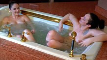 bathtime for Adriana Evans and Luci Lovett