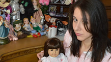 Sarah Gregory and her dollies